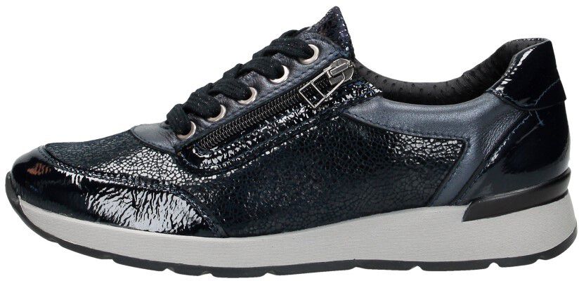 Dames veterschoenen blauw lak