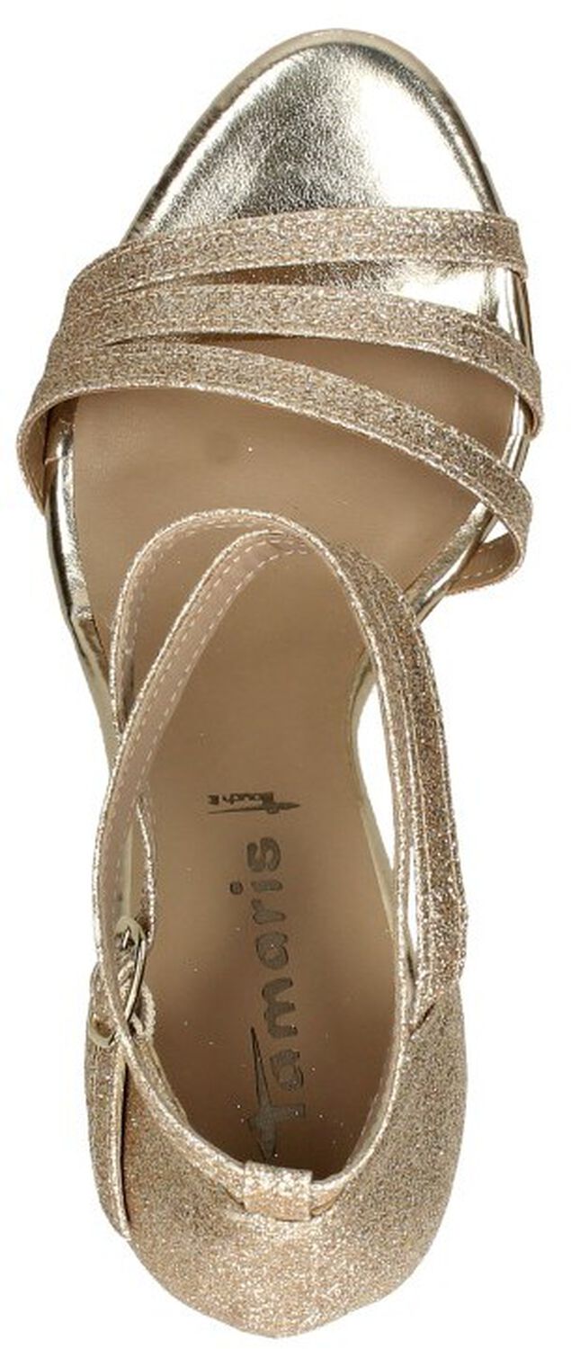 Tamaris Sandalen met hoge hak - bronce comb/bruin