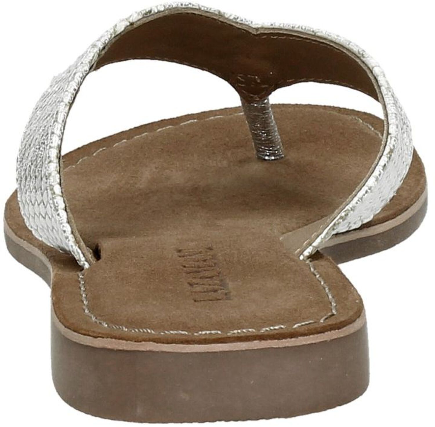 Lazamani Leren teenslipper Taupe Leer Teenslippers Dames