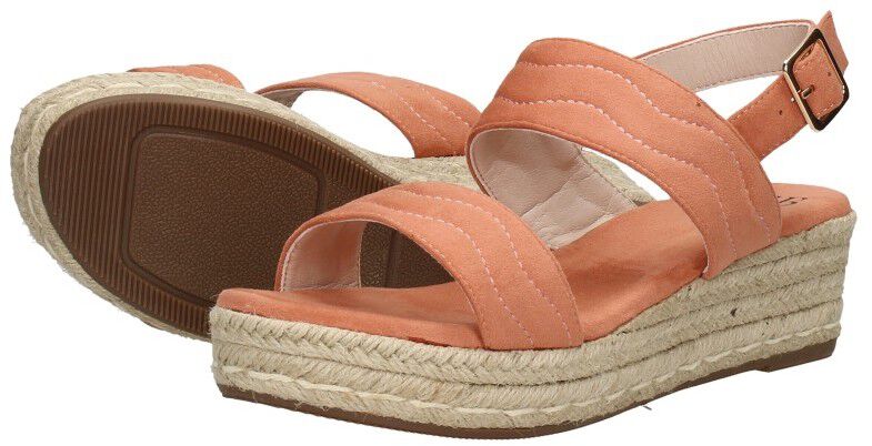 Sandalen Touwzool koraal rood