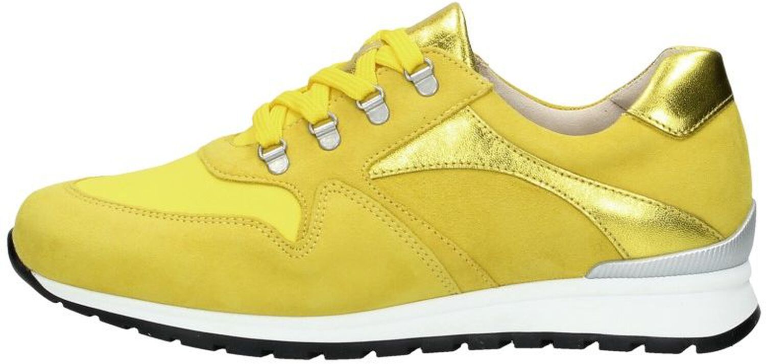 Zwart inspanning Fabriek Dames sneakers geel