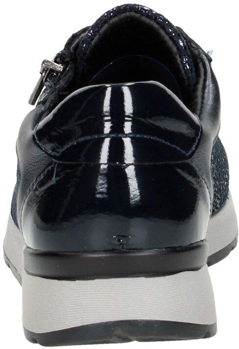 Dames veterschoenen blauw lak