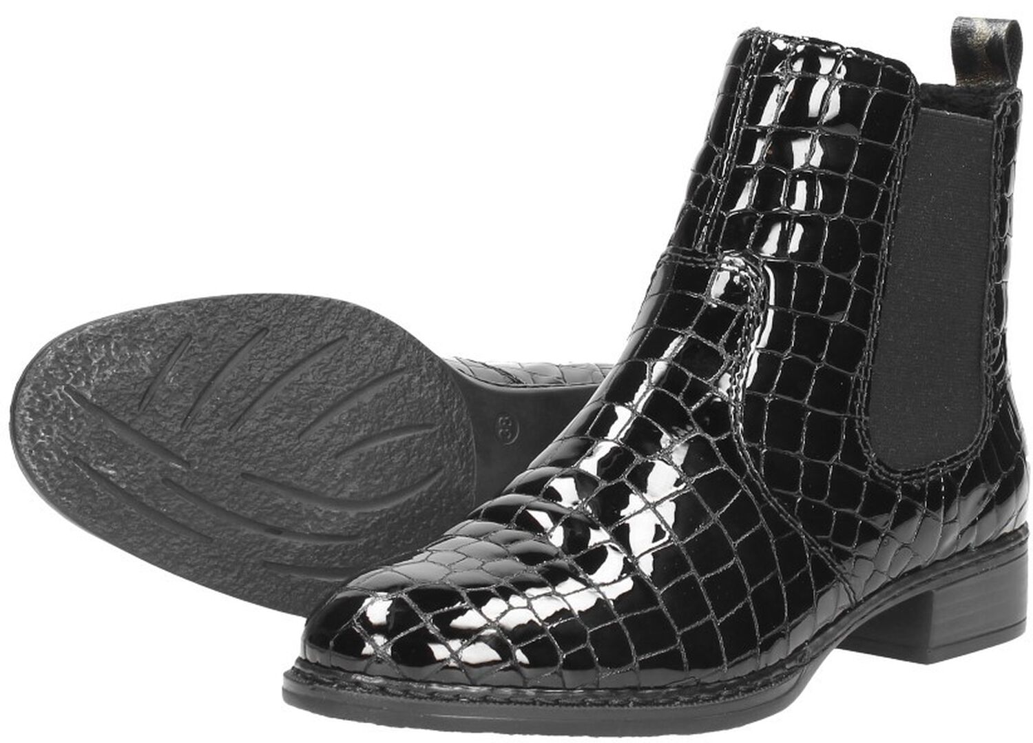 Chelsea boots zwart croco lak