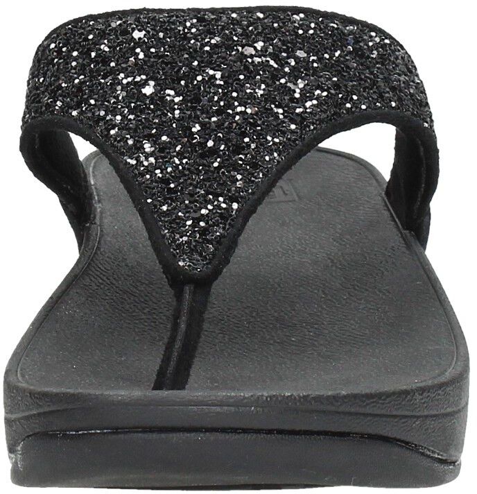 Lulu Glitter Toe - Thongs PU Glitter zwart