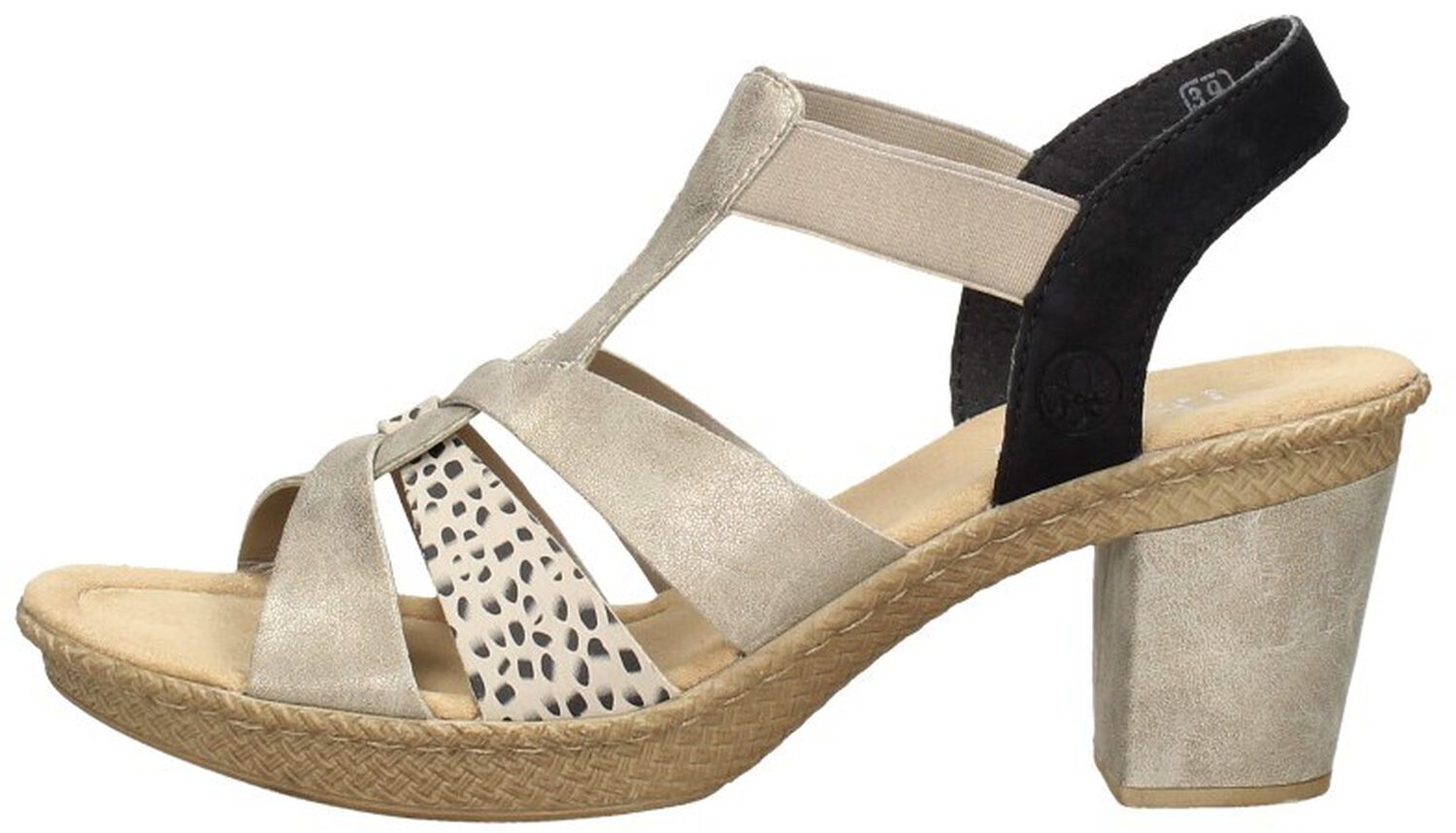 QUEEN HELENA Sandalen met brede hakken, open sandalen, klompen voor dames, ZM9630-1, Zilver, 38 EU