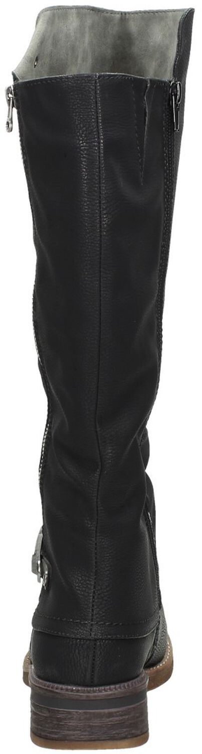 Rieker Dames X8082 Mode Laarzen, Zwarte honing Rosso zwart grijs rooster 00, 41 EU