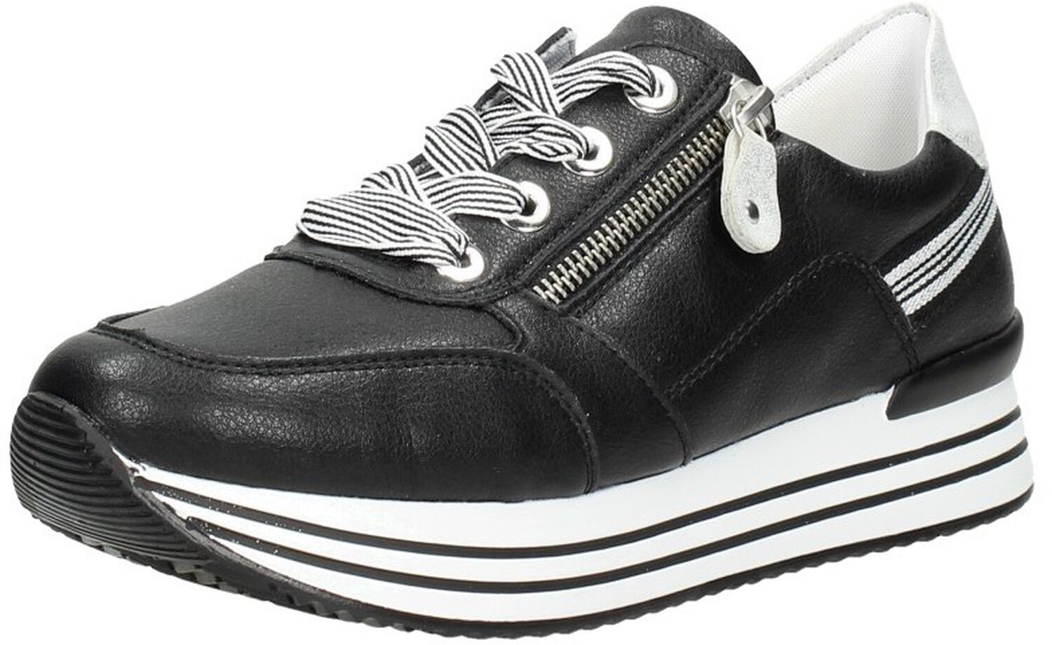 Remonte Dames Low-Top Sneaker D0T06, vrouwen lage schoenen, losse inlegzool, Wit combi 80, 38 EU Weit