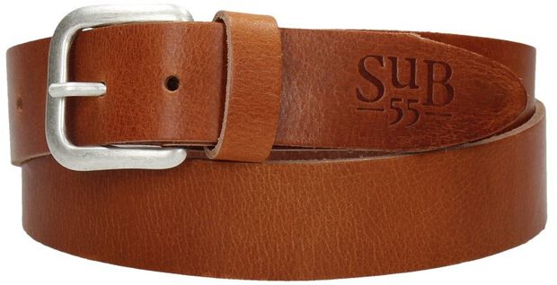 Lederen riem cognac - large