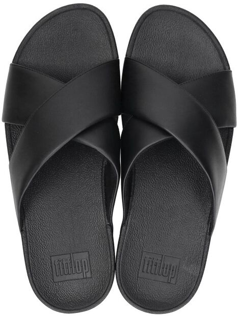 Lulu Leather Cross Slides - large