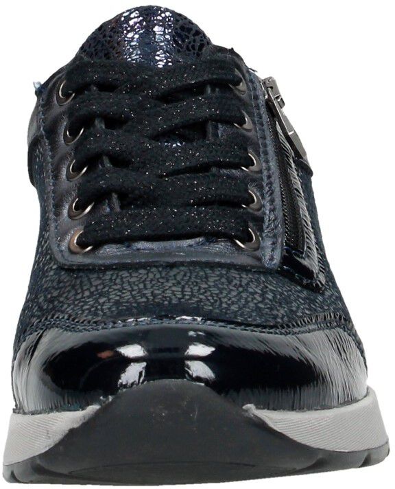 Dames veterschoenen blauw lak