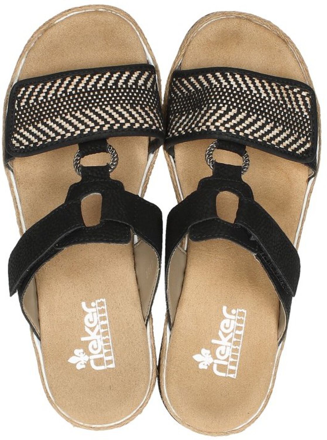Rieker Women's 66555 Open Toe Sandals, Black