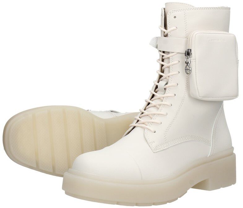 Veterschoenen Hoog gebroken wit