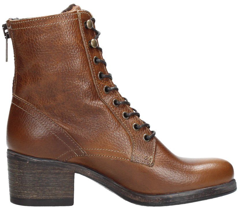 Dames veterboots cognac