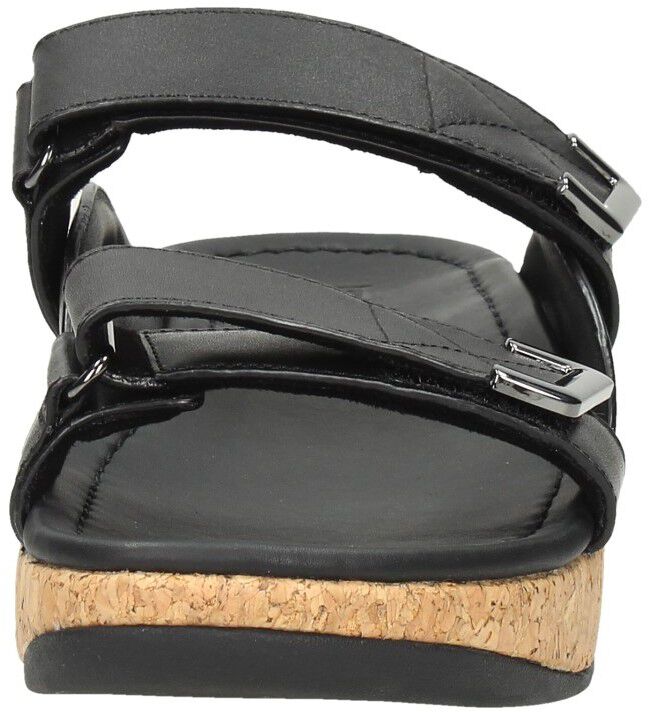 Remi Adjustable Slides Leather zwart