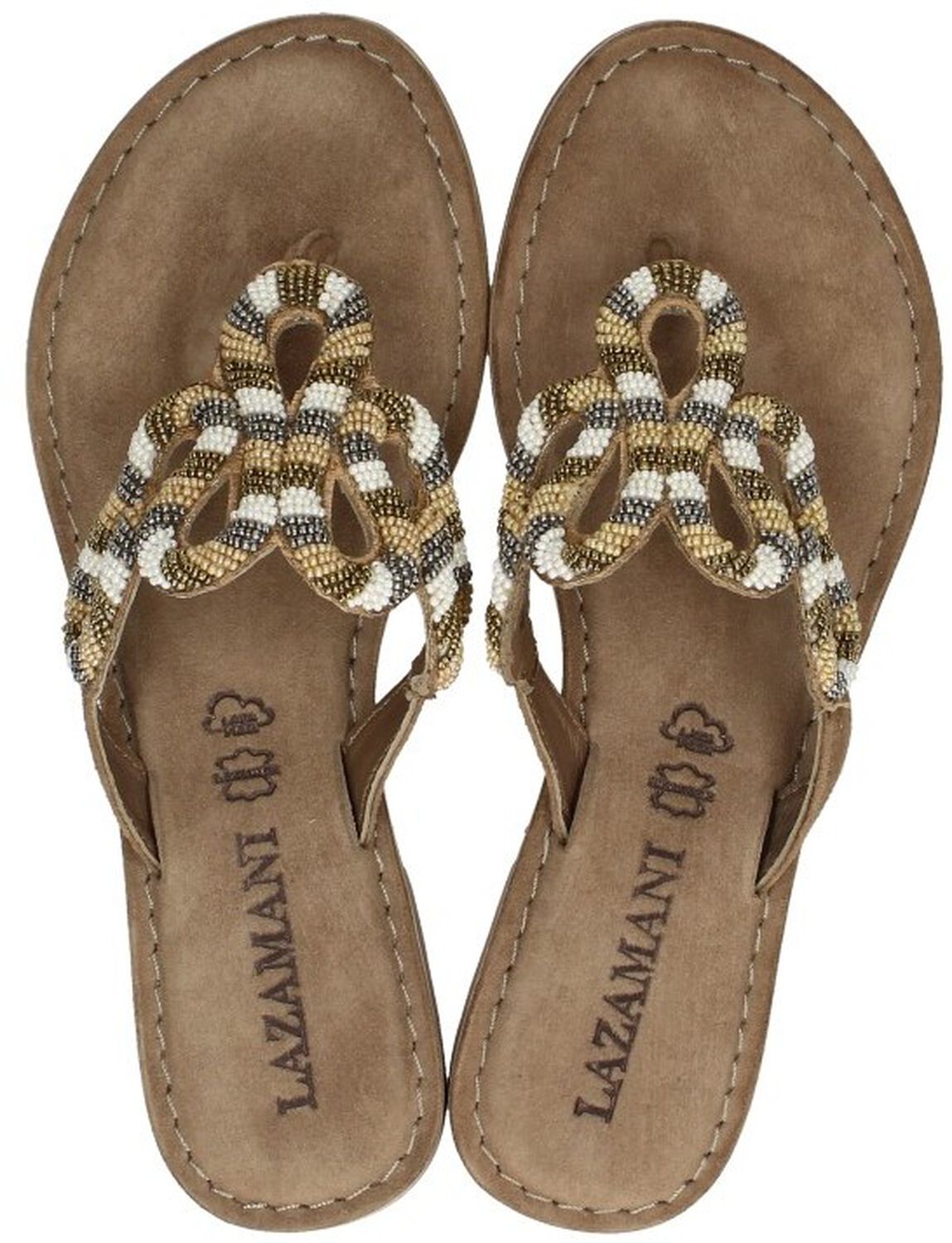 ZOEASHLEY Sandalen voor dames, zomerse platte teenslippers, bohemian flip flops, 41 EU