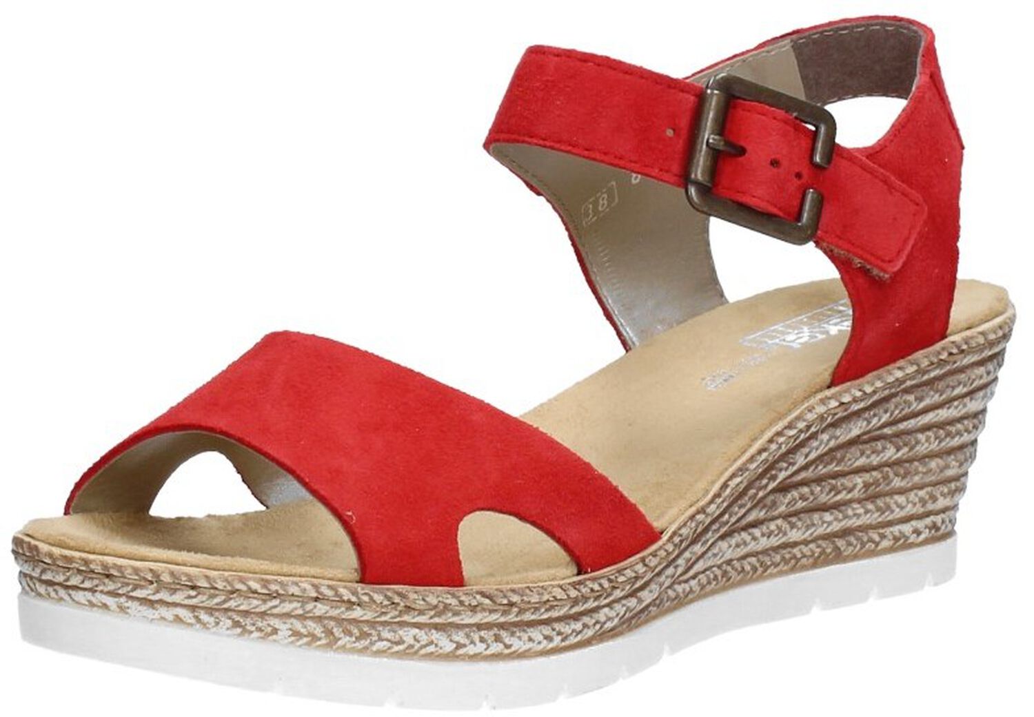 Rieker Sandalen zomerschoen sandaal sleehak met subtiele decoratieve