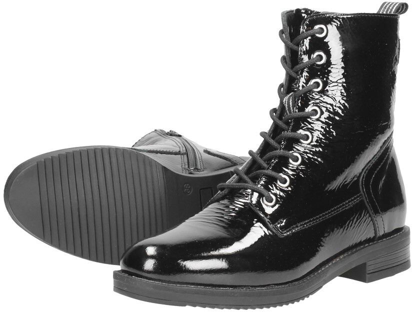 Dames veterschoenen zwartlak