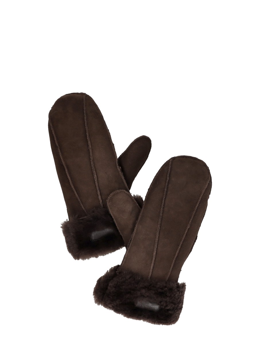 Warmbat - Mitten Lammy Patchwor Donkerbruin S