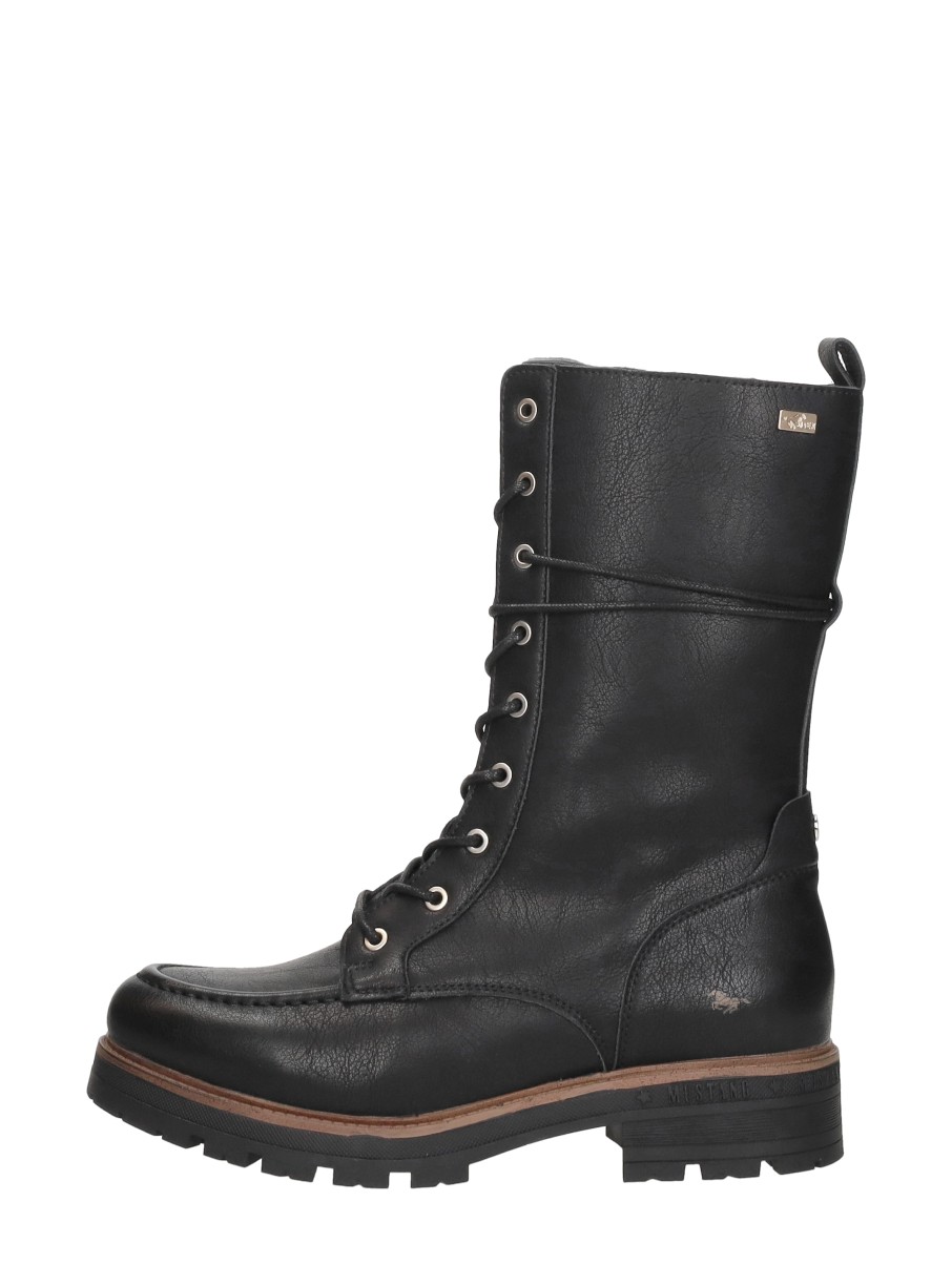 Mustang Veterschoenen Hoog – Zwart