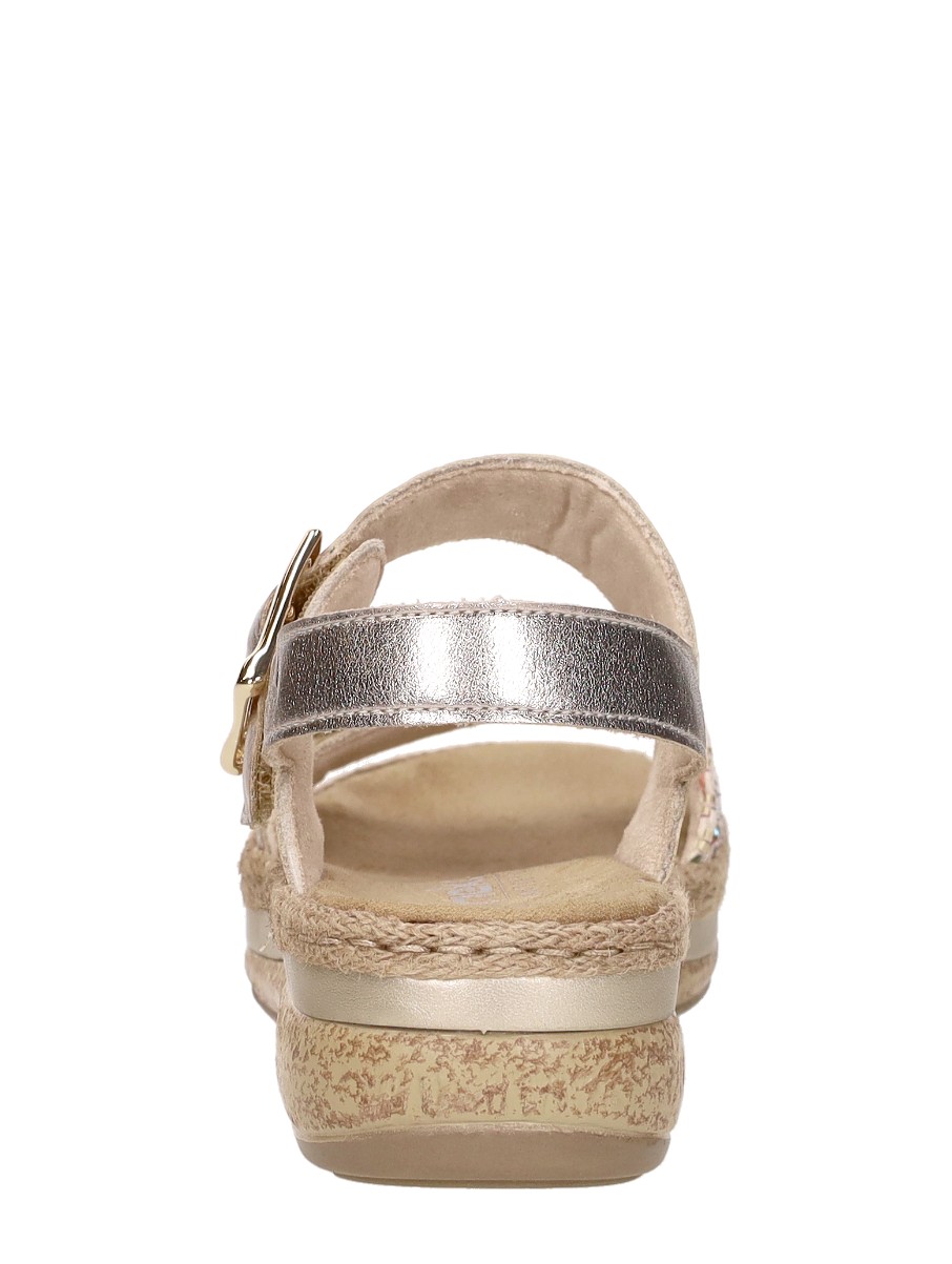 Rieker - Sandalen Plat – goudkleur – foto 3 van 4