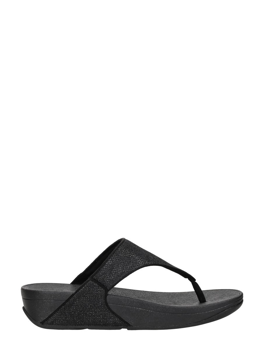 FitFlop - Lulu Shimmerglitz Toe-post – zwart – foto 4 van 4