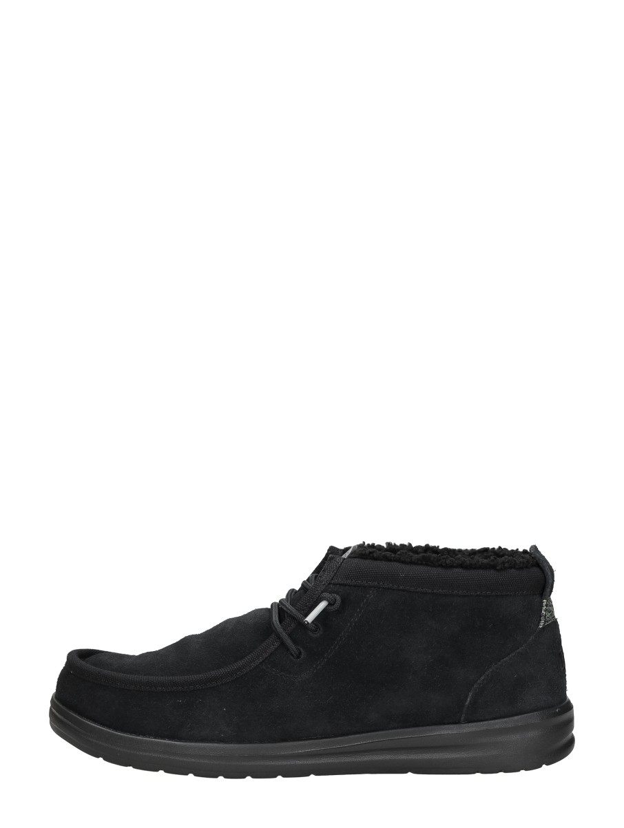 HEYDUDE - Wally Mid GripR Warmth Heren Instappers Black/Black - Maat 41