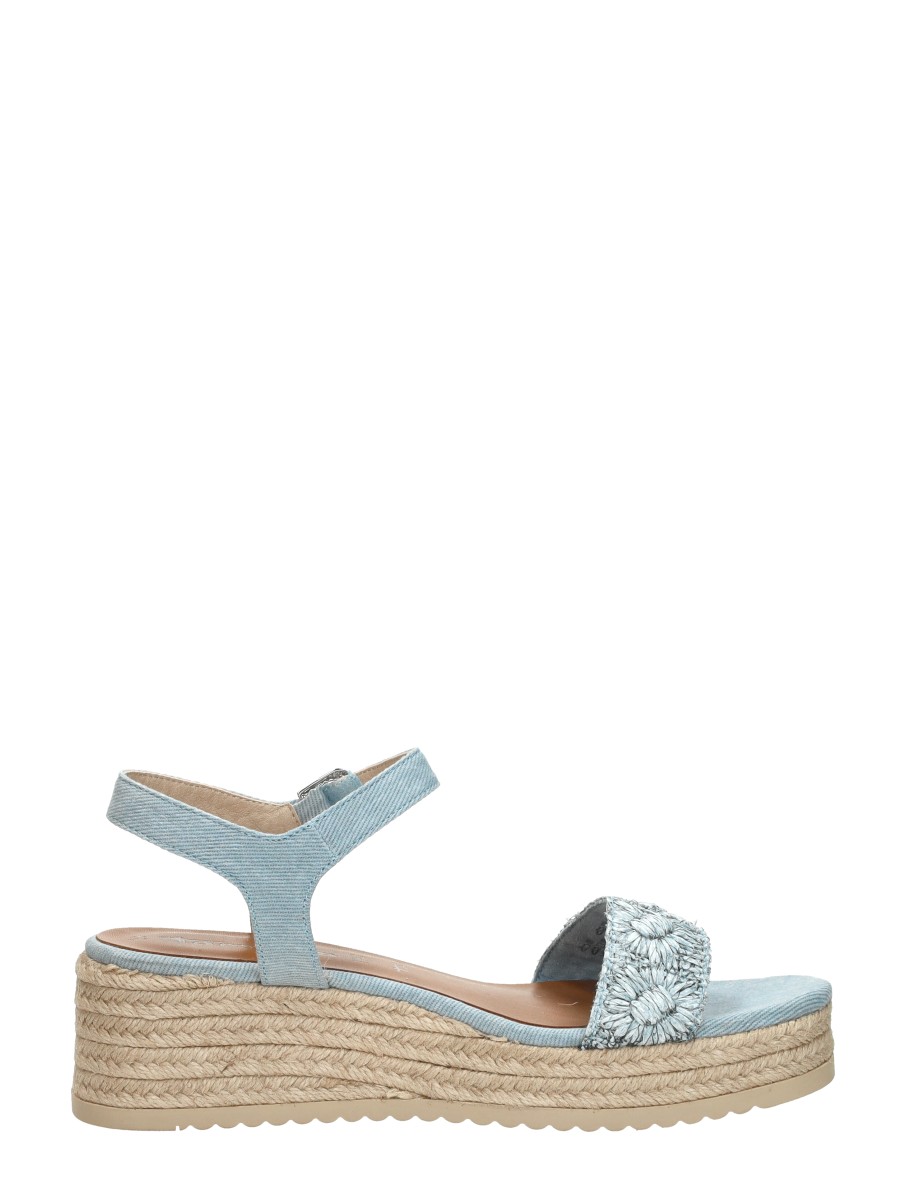 Tamaris - Sandalen Touwzool – licht blauw – foto 4 van 4