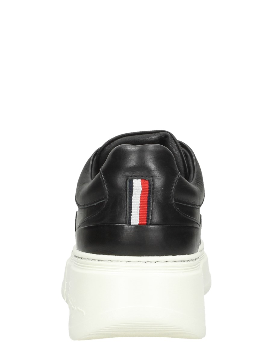 Tommy Hilfiger - Chunky Leather Sneaker – zwart – foto 3 van 4