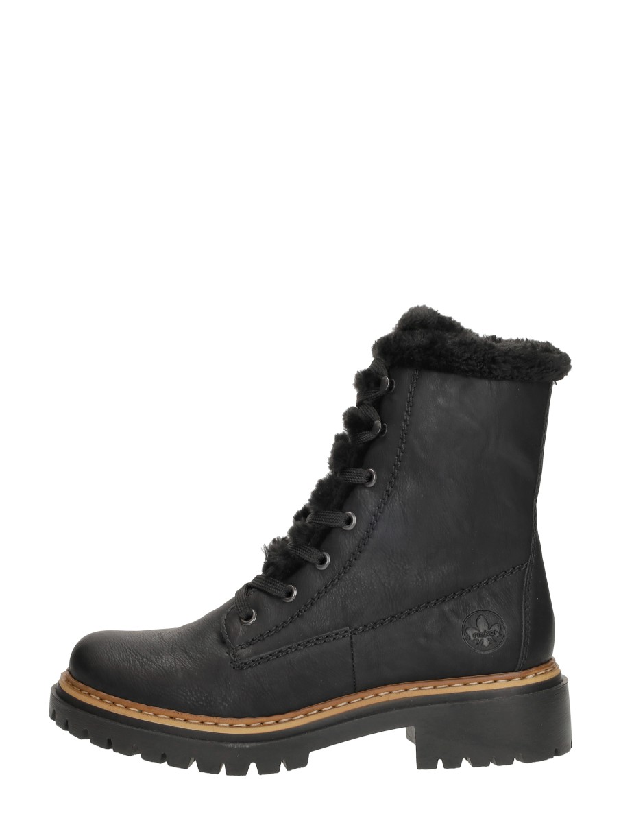 Rieker Veterschoenen Hoog – Zwart