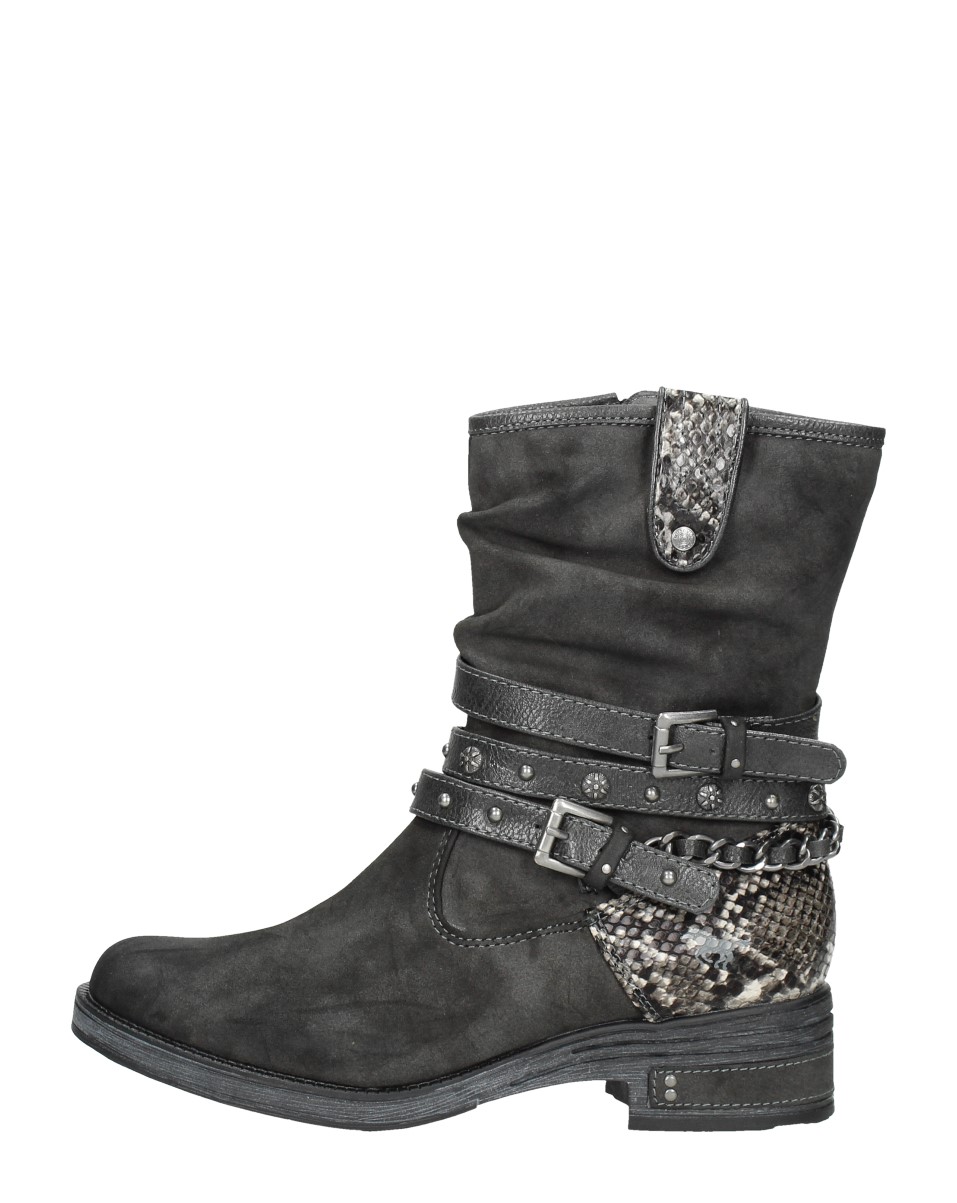 Mustang Dames Enkellaarsjes 1402-502 - Veterlaarzen Met Rits