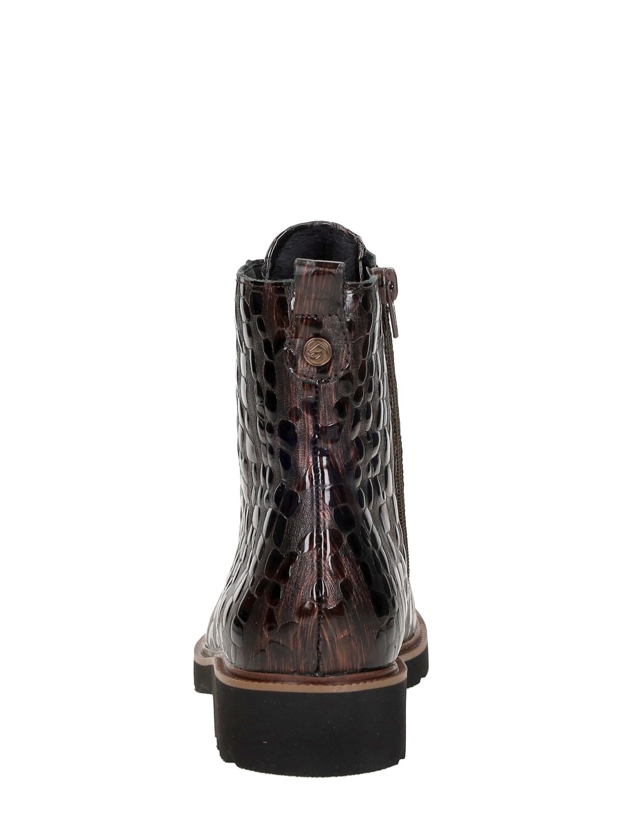 Remonte - Veterschoenen Hoog Bruin Lak – foto 3 van 4