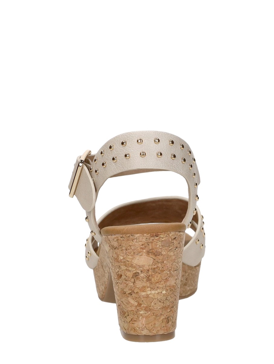 Mustang - Sandalen Hak – gebroken wit – foto 3 van 4