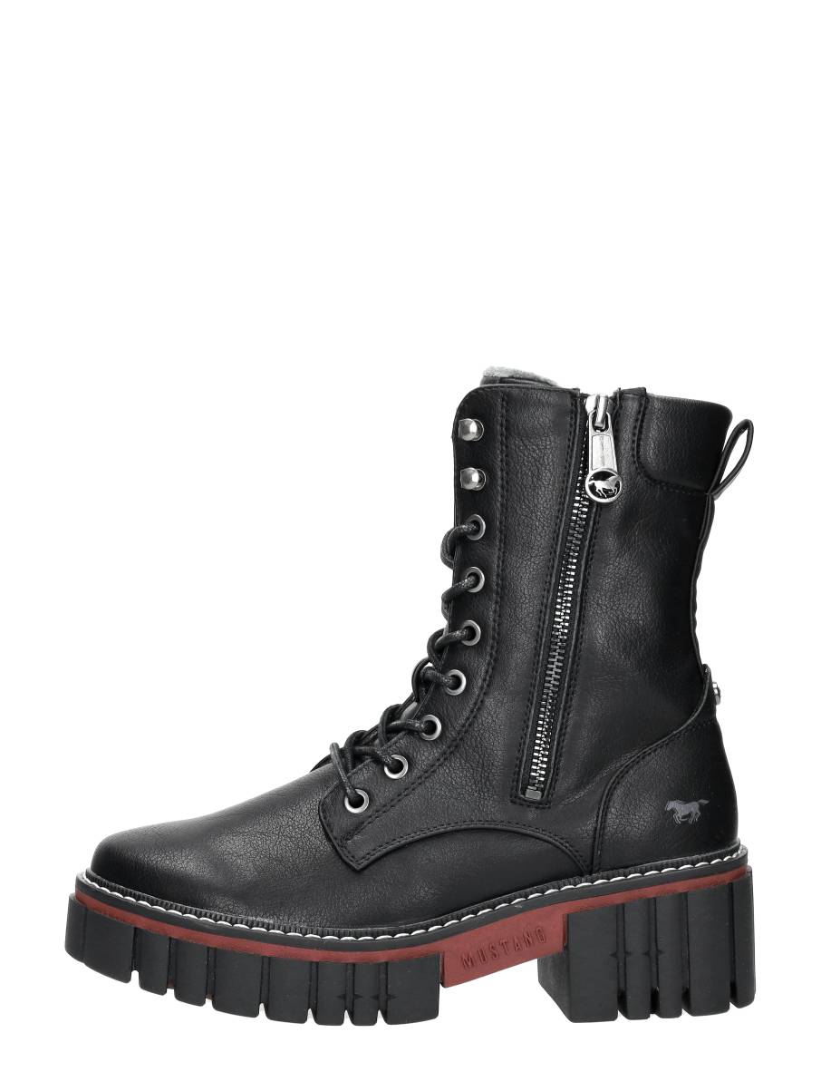 Mustang Veterschoenen Hoog – Zwart