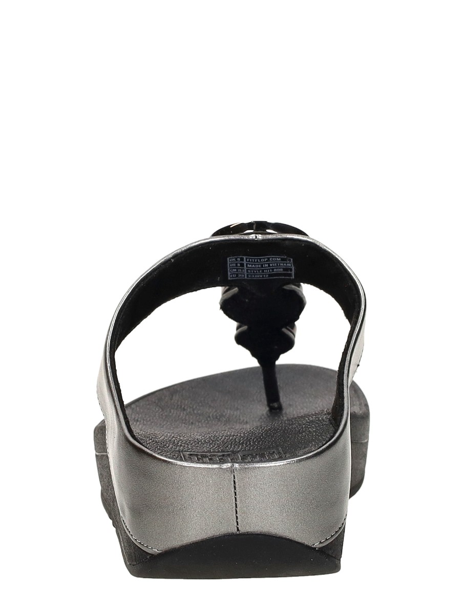 FitFlop - Halo Bead Circle Metallic Toe-post – zwart – foto 3 van 4