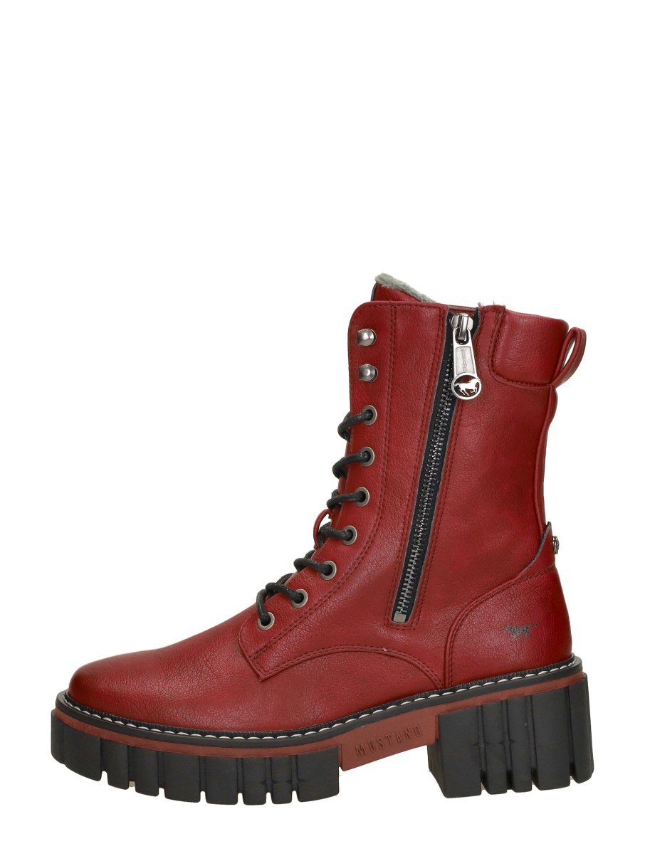 Mustang Veterschoenen Hoog – Rood