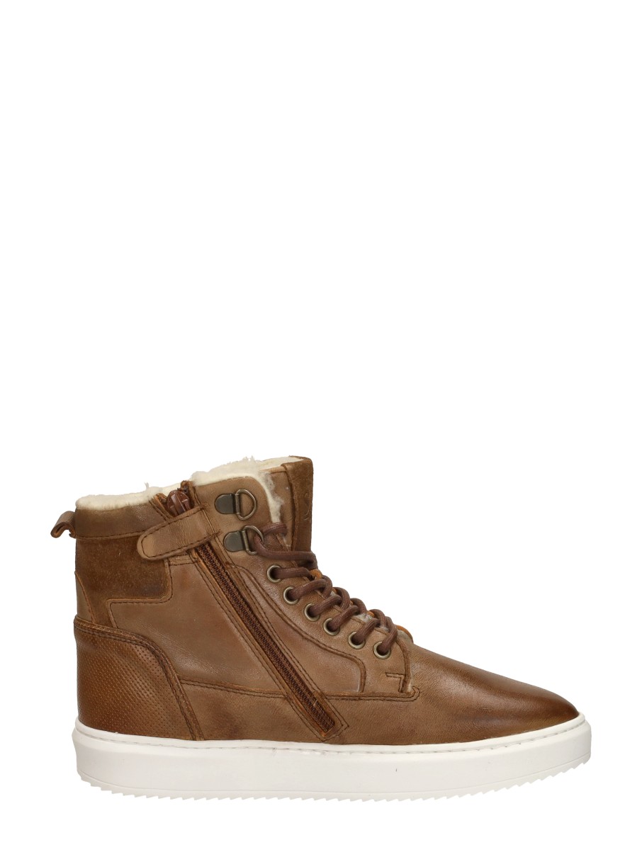 Sub55 - Veterschoenen Hoog – cognac – foto 4 van 4