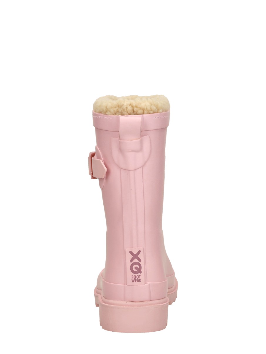 Xq Footwear - Kids Rubber Rain Boots Fur – roze – foto 3 van 4
