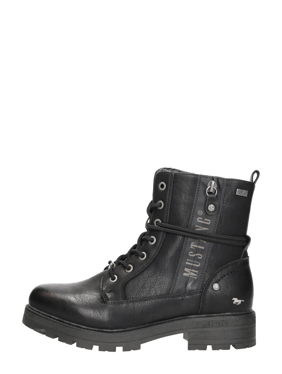 Mustang Veterschoenen Hoog – Zwart