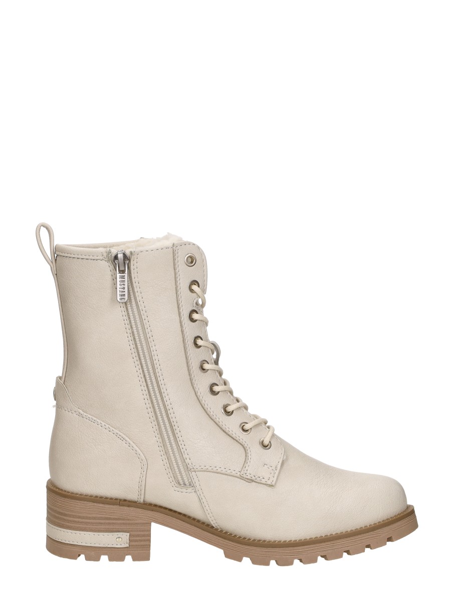 Mustang - Veterschoenen Hoog – gebroken wit – foto 4 van 4