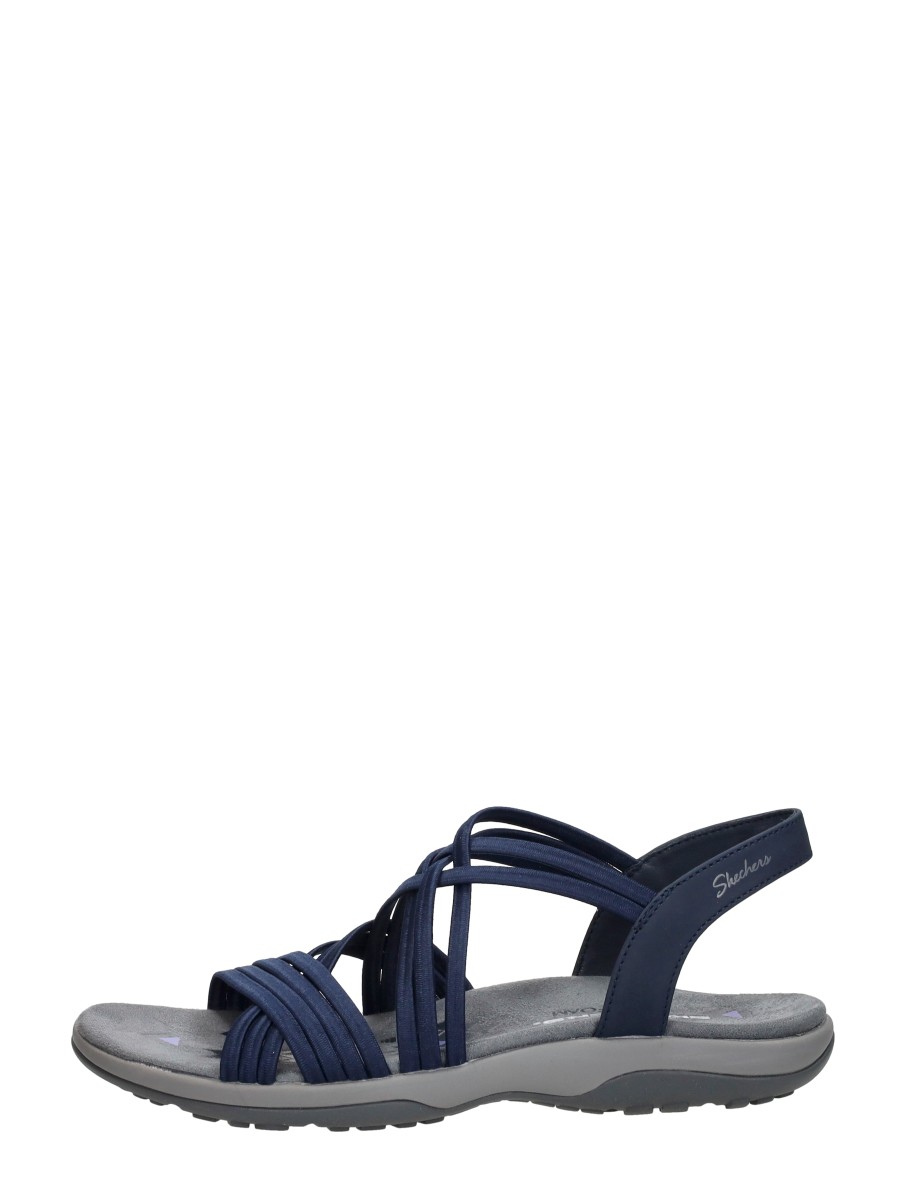Skechers Reggae Slim - Sunnyside Sandalen Plat - Blauw - Maat 37