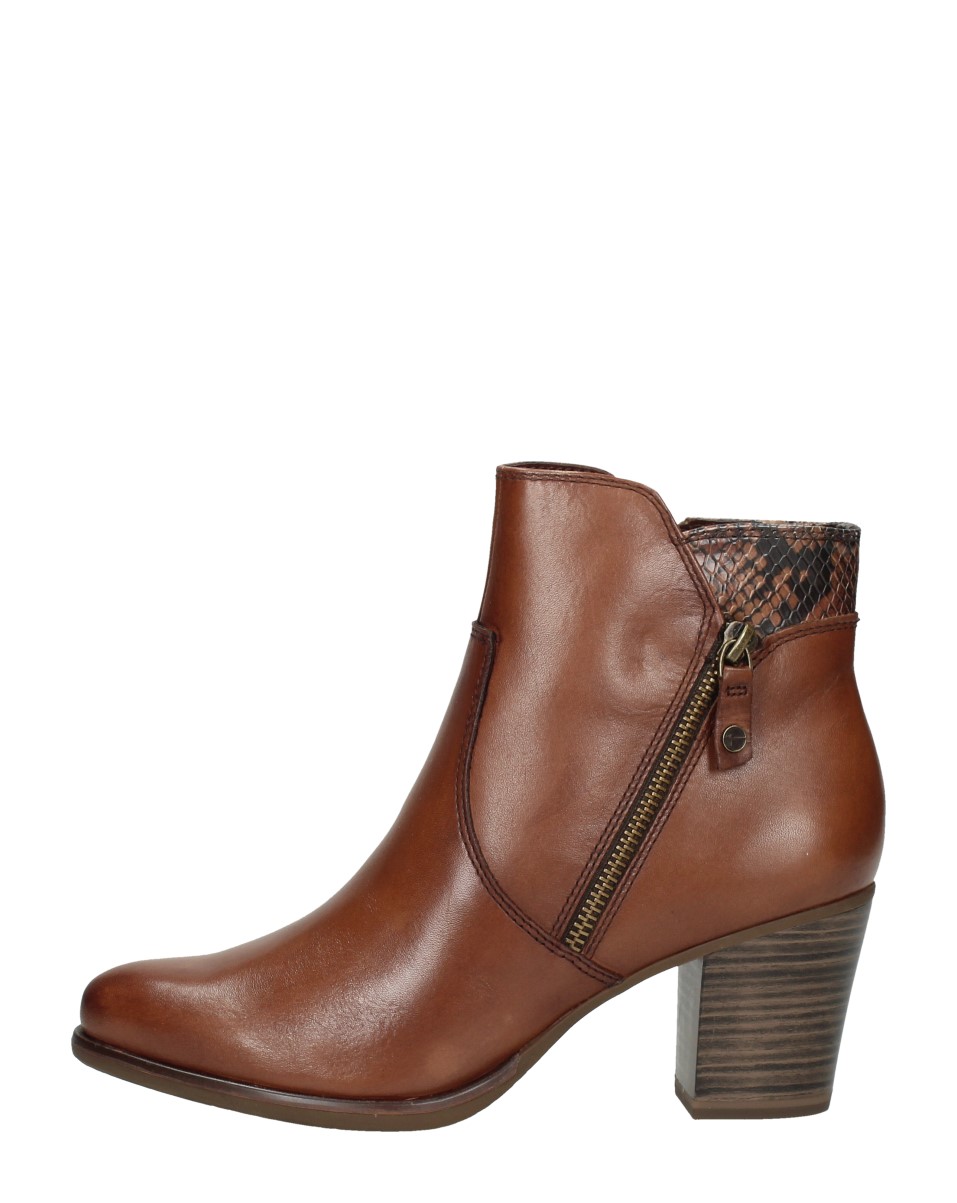 Tamaris Tora Enkellaarsje Dames Bruin/Cognac - Schoenen.nl