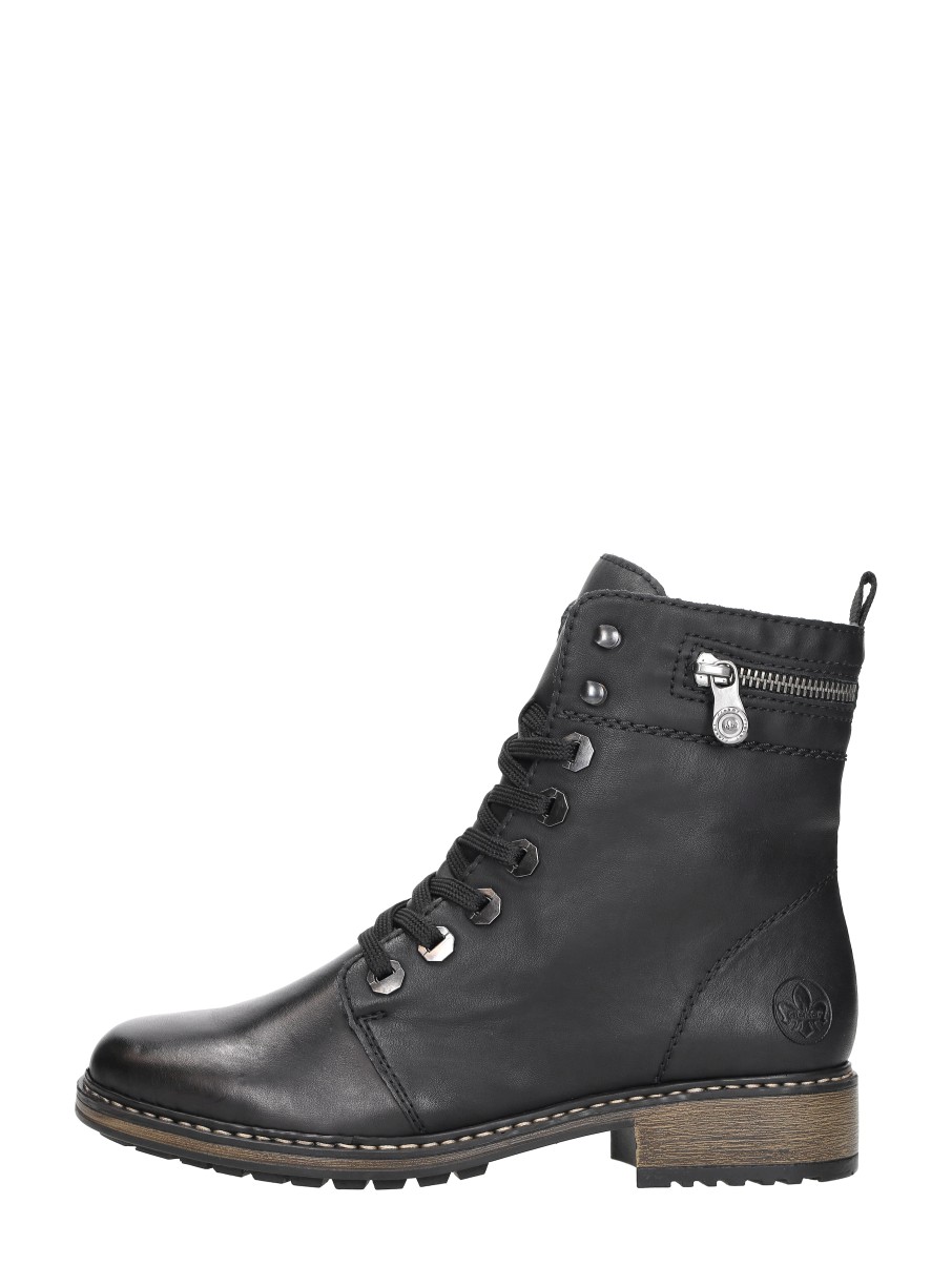 Rieker Dames Veterschoenen – Zwart