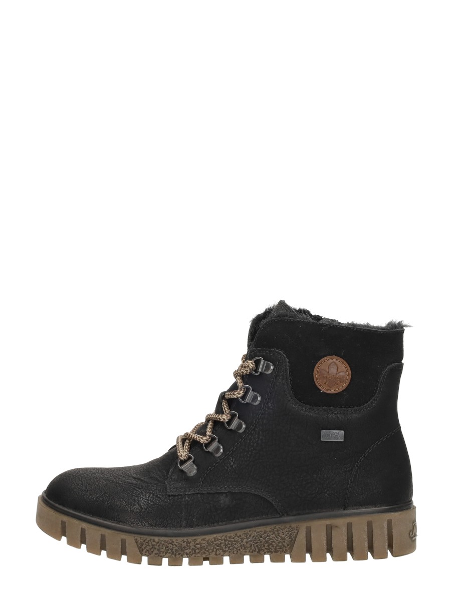 Rieker Veterschoenen Hoog – Zwart