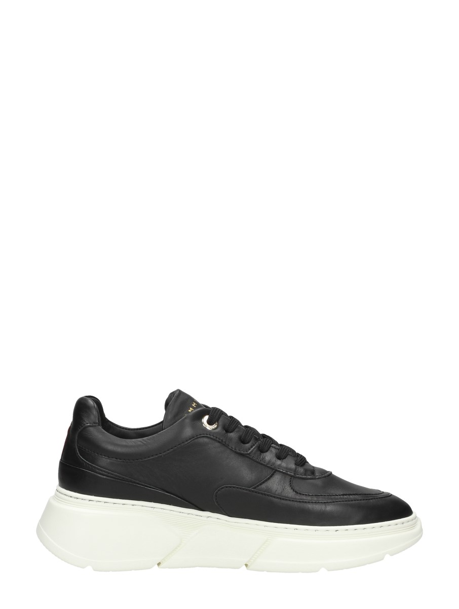 Tommy Hilfiger - Chunky Leather Sneaker – zwart – foto 4 van 4