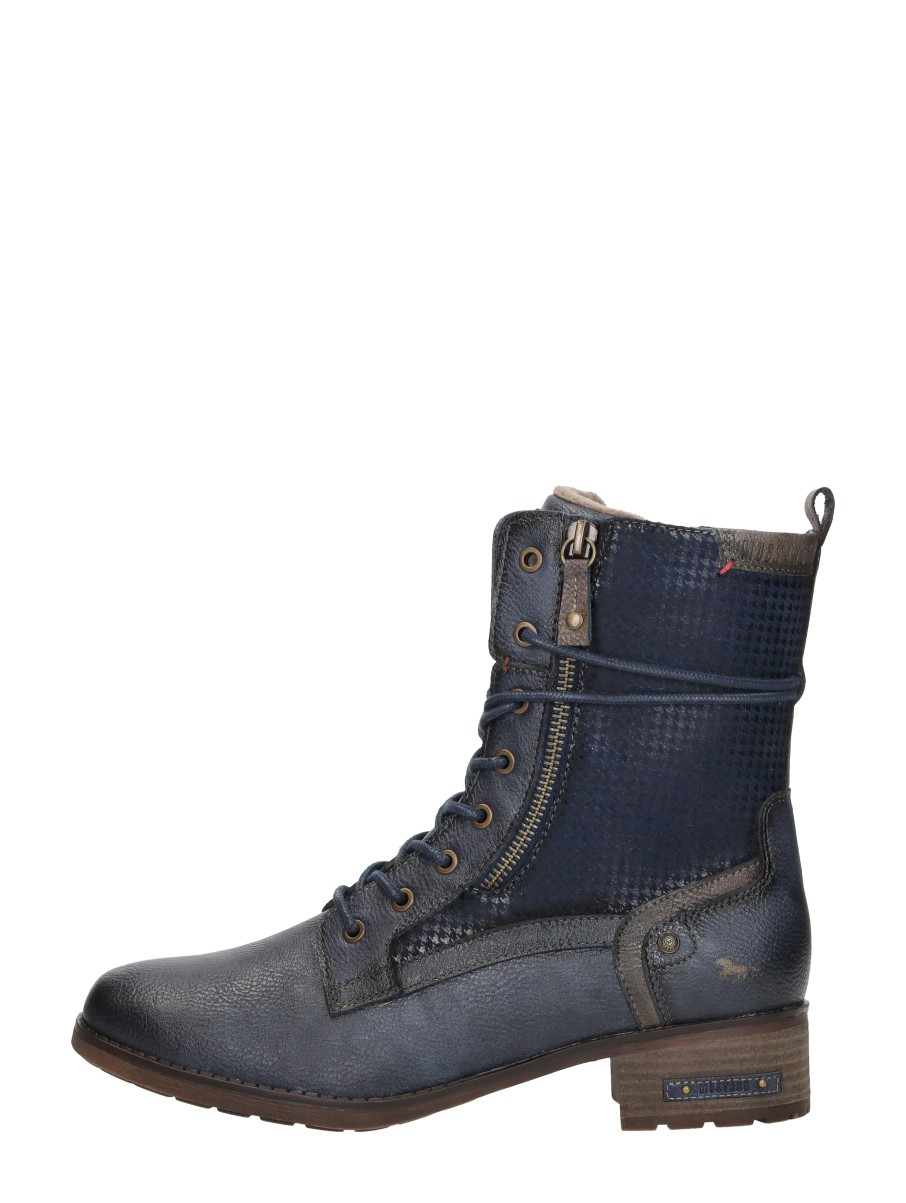 Mustang Veterschoenen Hoog – Blauw