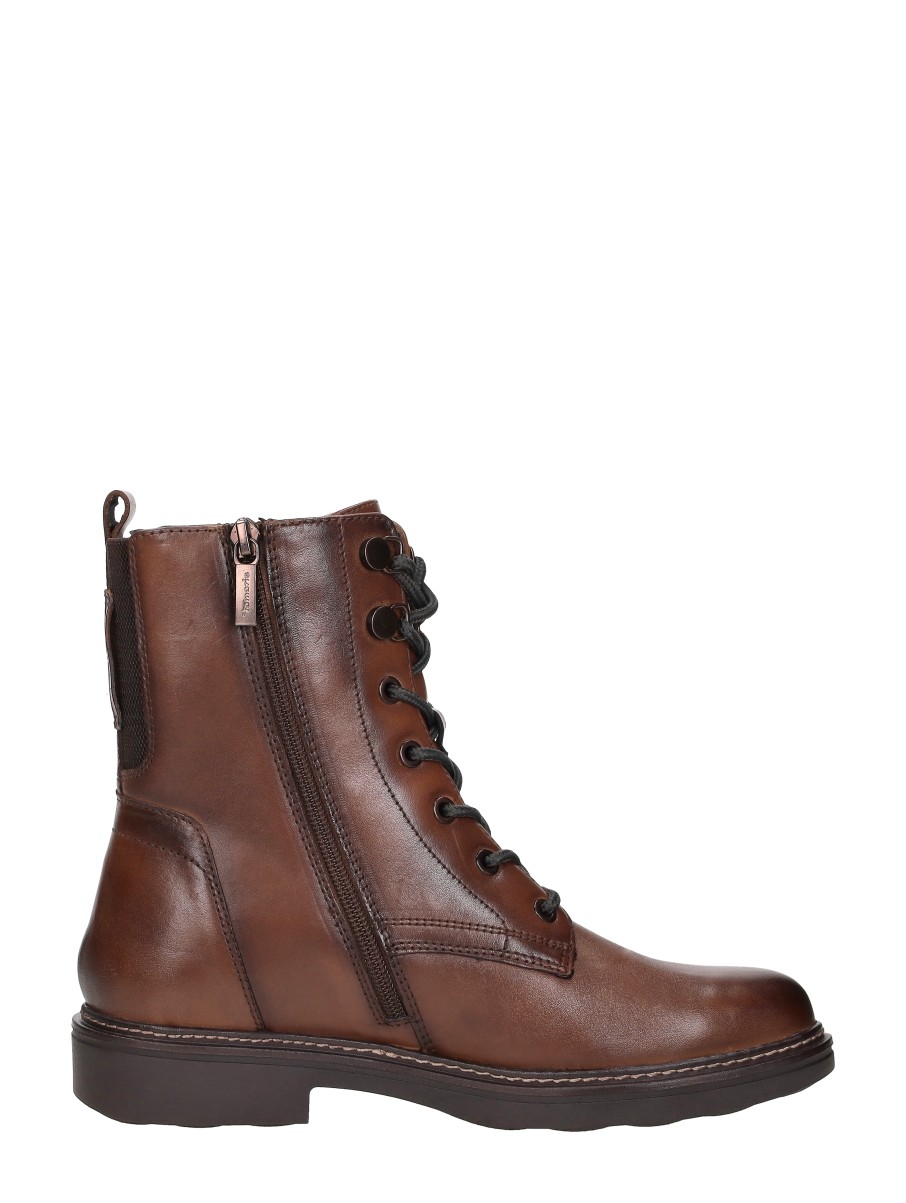 Tamaris Wide Fit - Veterschoenen Hoog – cognac – foto 4 van 4