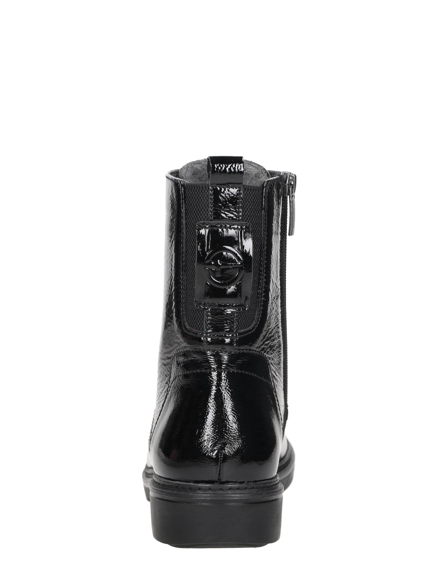 Tamaris Wide Fit - Veterschoenen Hoog Zwartlak – foto 3 van 4