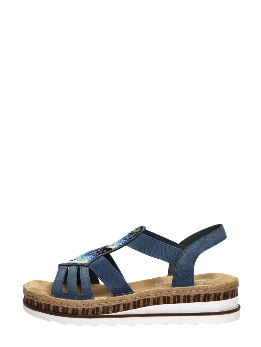 Rieker Sandalen Plat Sandalen Plat - Blauw - Maat 39