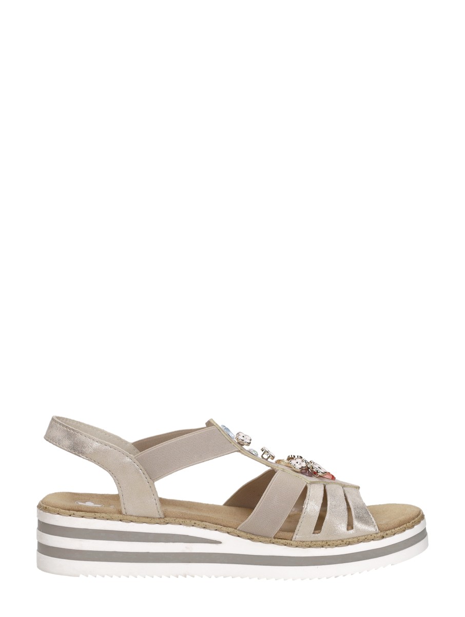 Rieker - Sandalen Plat – goudkleur – foto 4 van 4