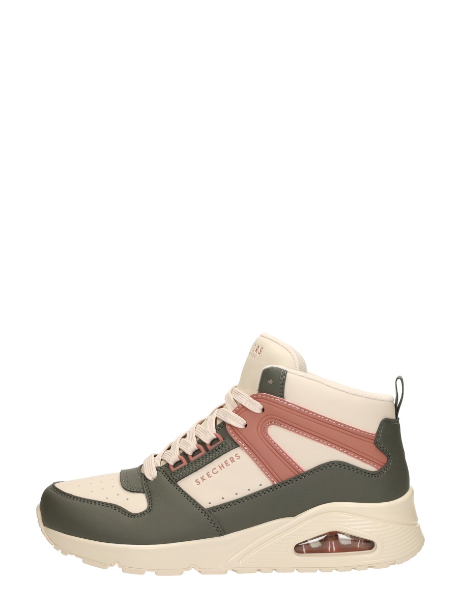 Skechers Uno High Regards hoge sneakers – Ecru